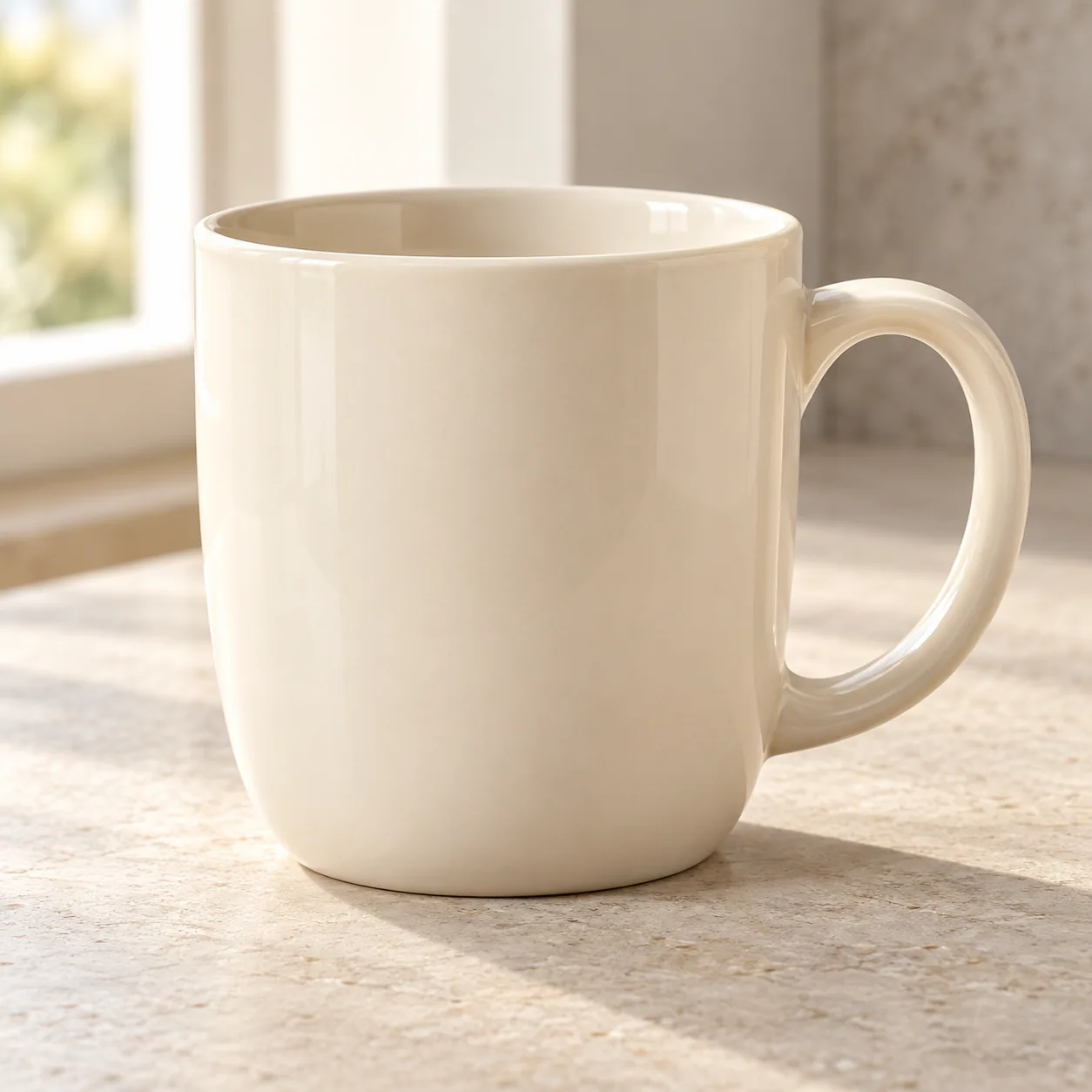Taza de cerámica blanca